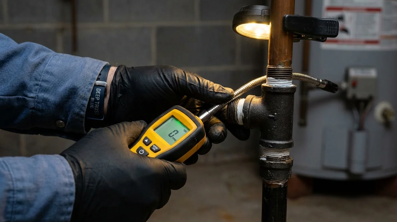 Gas leak detection with electronic sniffer by Johns Plumbing LLC in Santa Paula